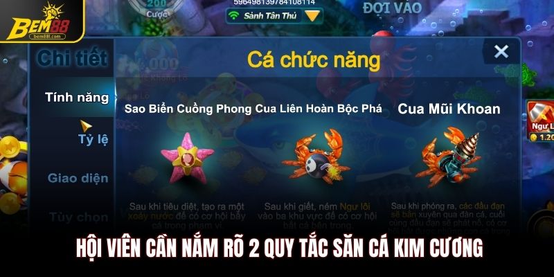 Hội viên cần nắm rõ 2 quy tắc săn cá kim cương